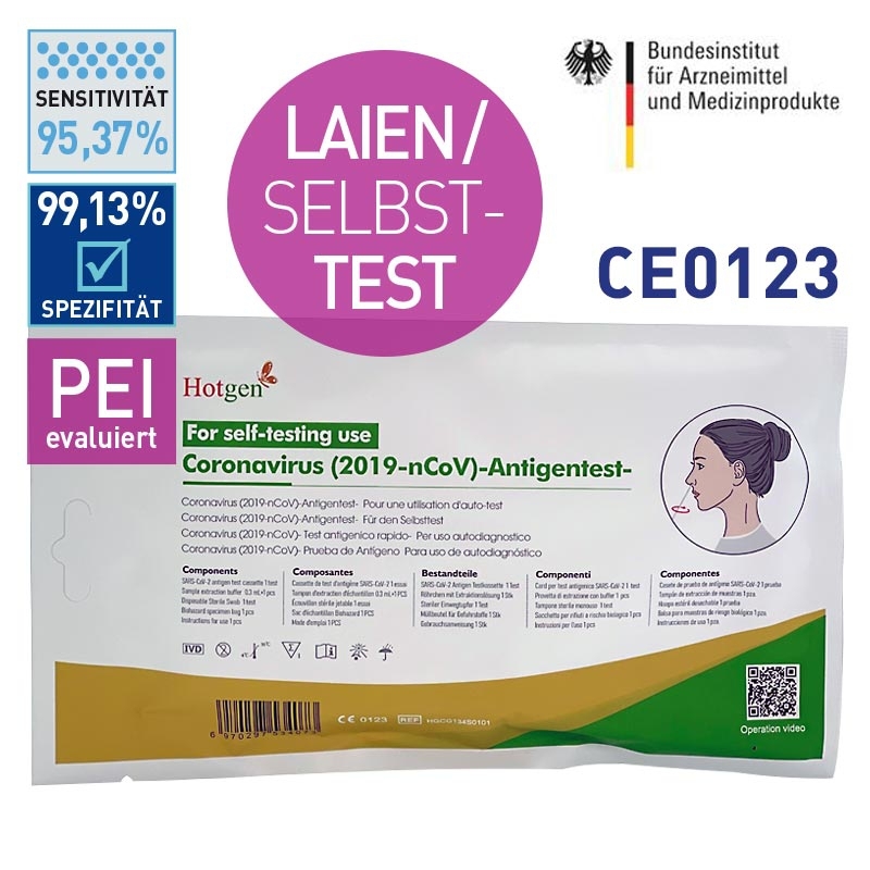 Hotgen COVID-19 Antigen Nasenbohrer / Laien / Selb