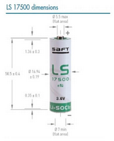 Saft Lithium Rundzelle LS17500 2PF